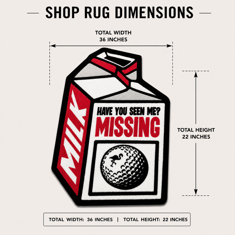 Missing Ball Milk Carton | Golf Shop Mat Rug | Golf Accessory