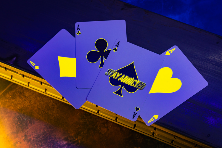 Bicycle Neon Rider Back Yellow-Starburst Deck Playing Cards