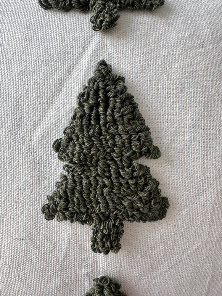 Tufted Christmas Tree Pillow Cover