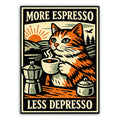 More Espresso, Less Depresso Sticker