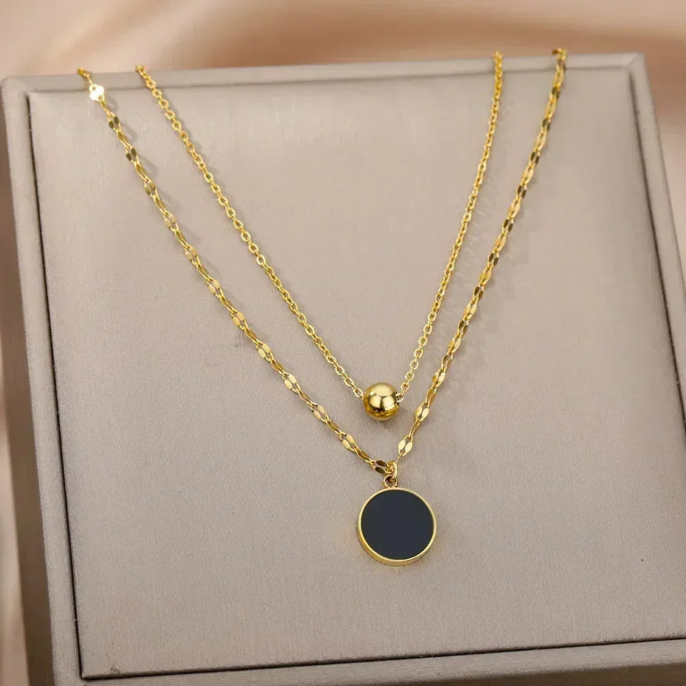 Stainless Steel Multilayer Heart Necklace
