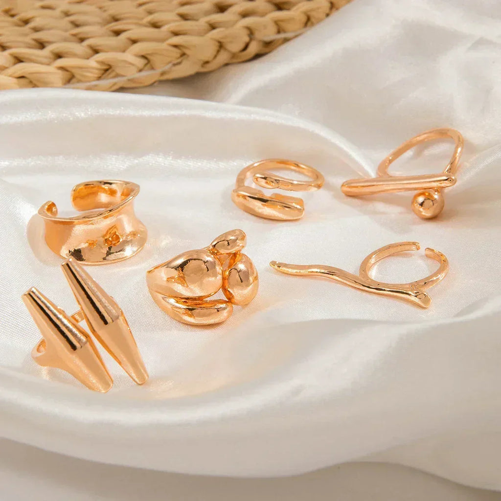Geometric Design Ring Set