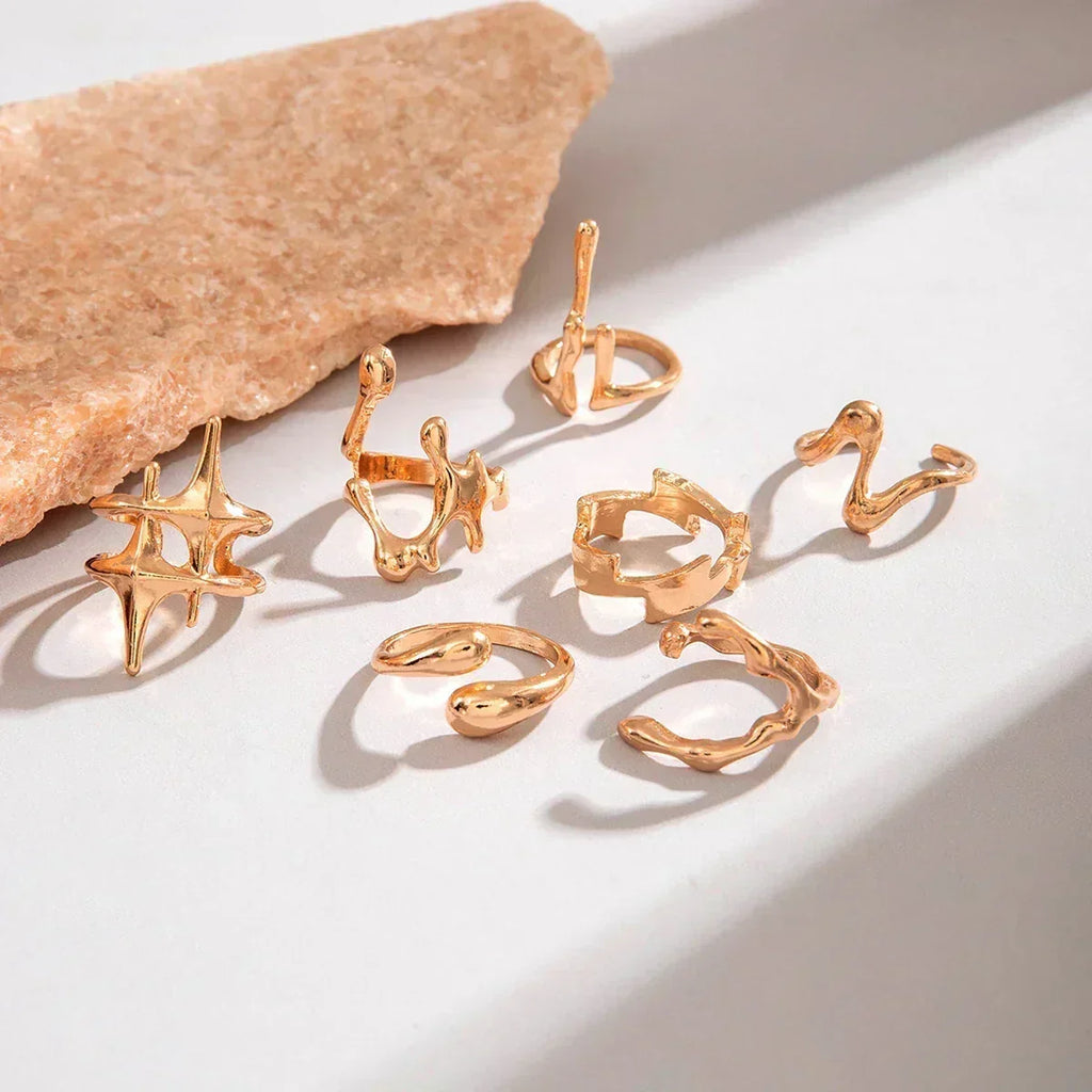 Geometric Design Ring Set