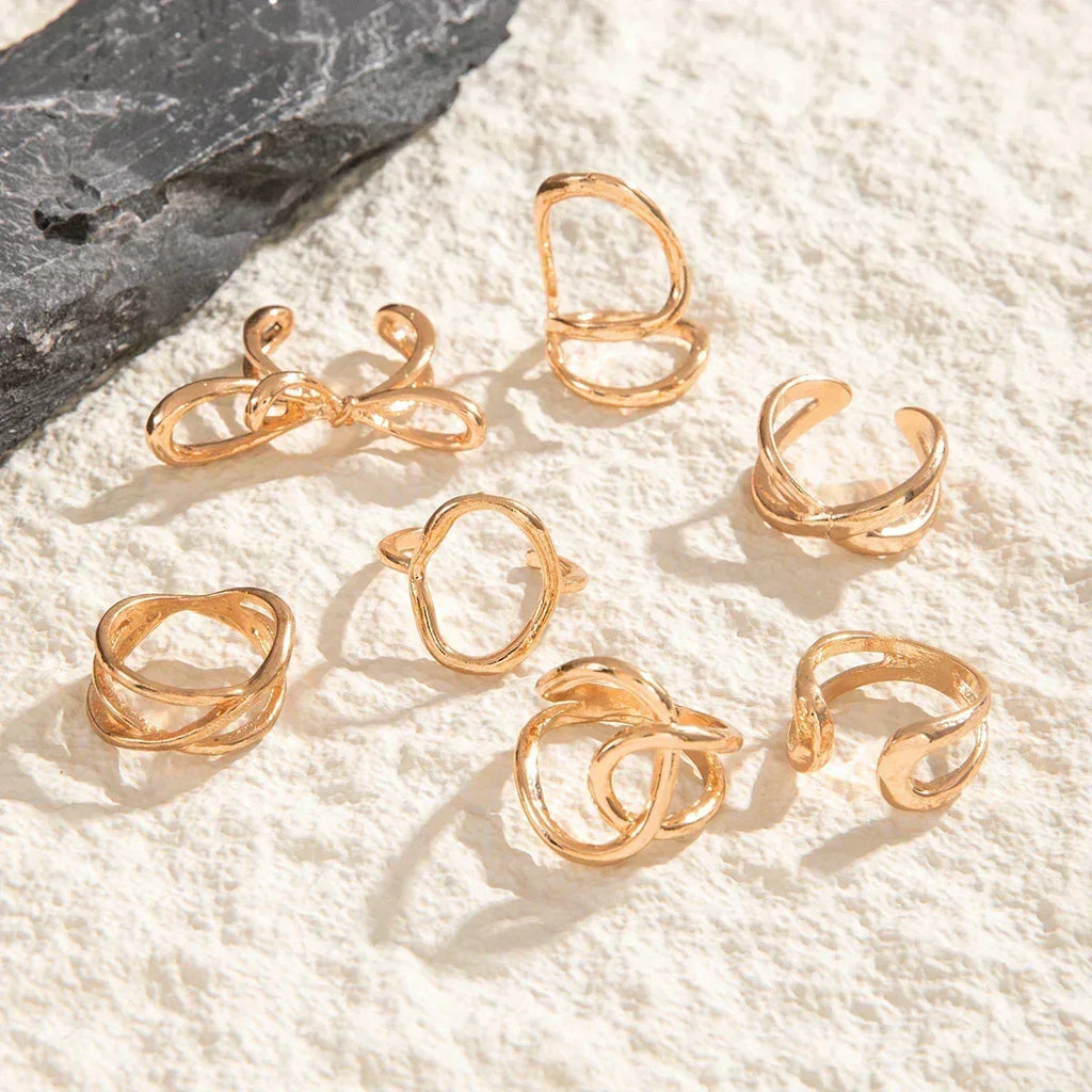 Geometric Design Ring Set