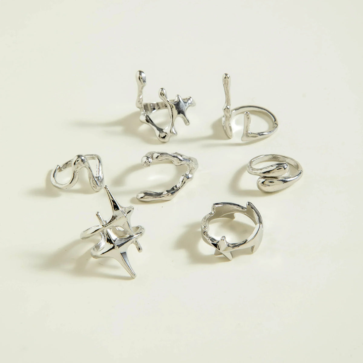 Geometric Design Ring Set