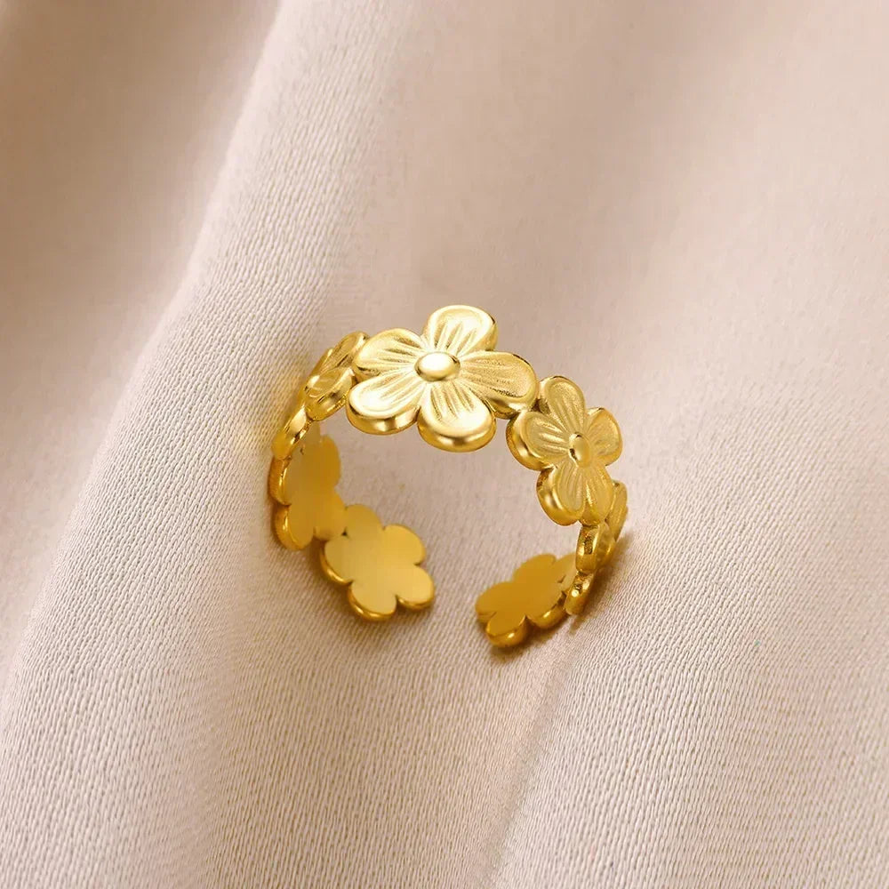 Stainless Steel Flower Rings