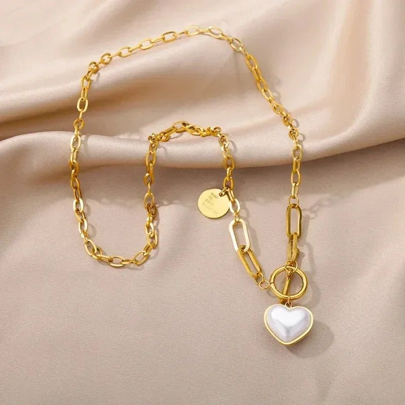 Stainless Steel Multilayer Heart Necklace