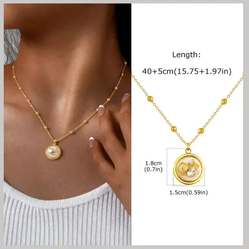 Pearl Shell Conch Starfish Summer Beach Necklace