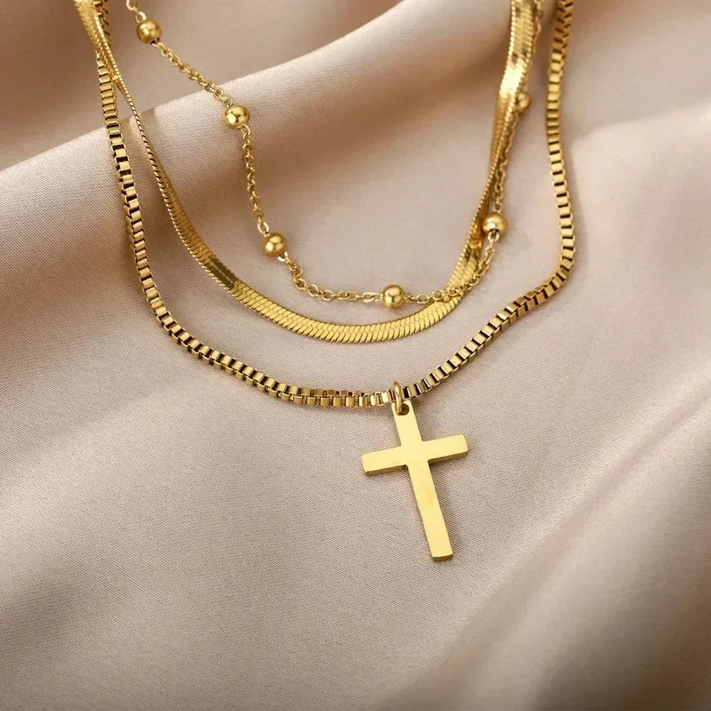 Stainless Steel Multilayer Heart Necklace