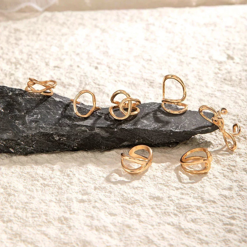 Geometric Design Ring Set
