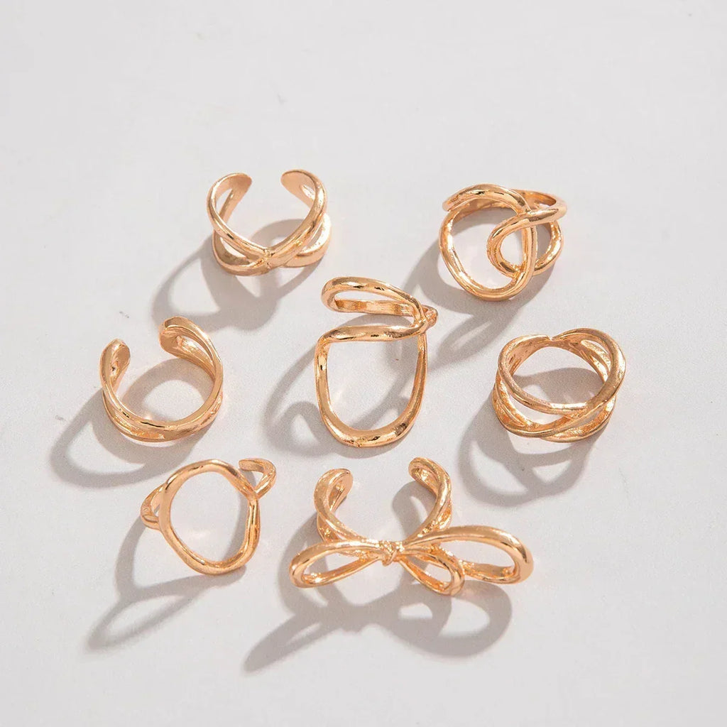 Geometric Design Ring Set