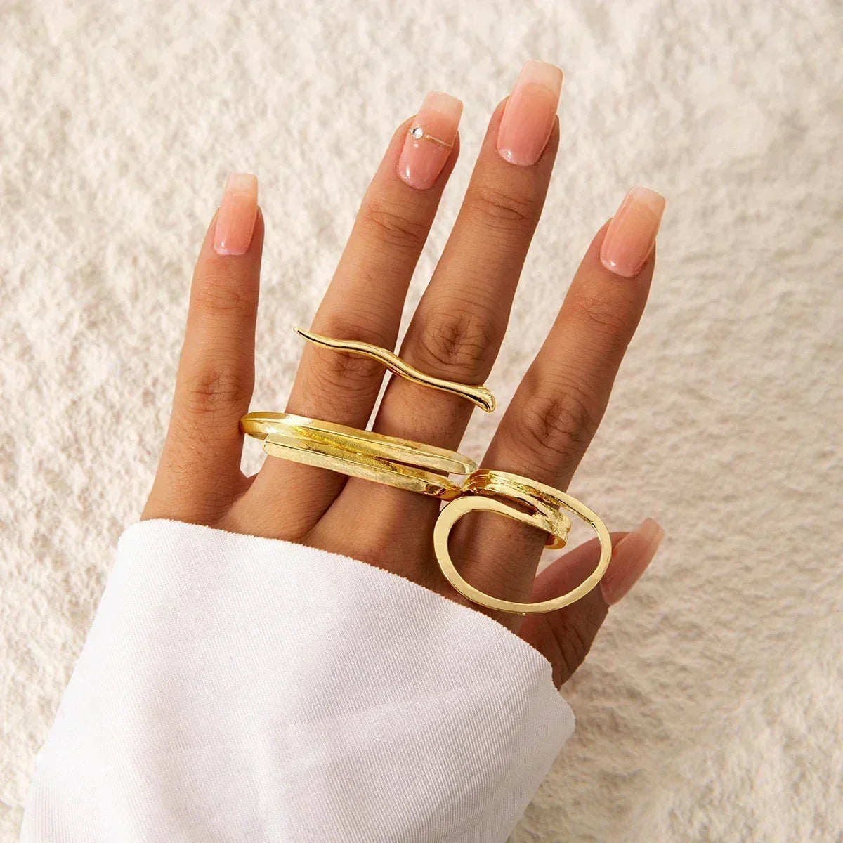 Geometric Design Ring Set