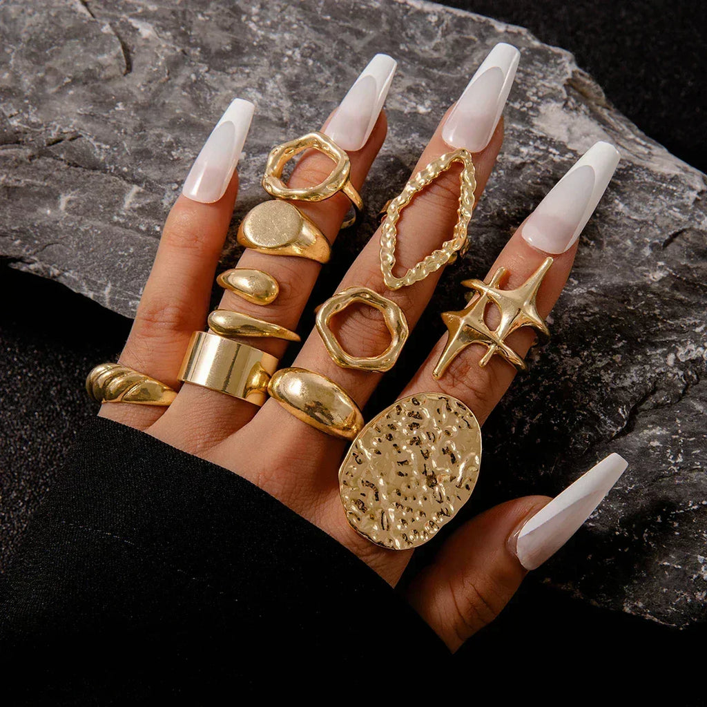 Geometric Design Ring Set