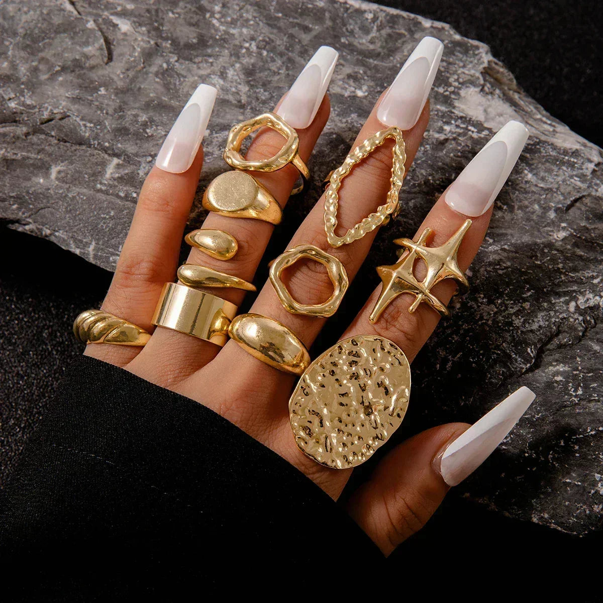 Geometric Design Ring Set