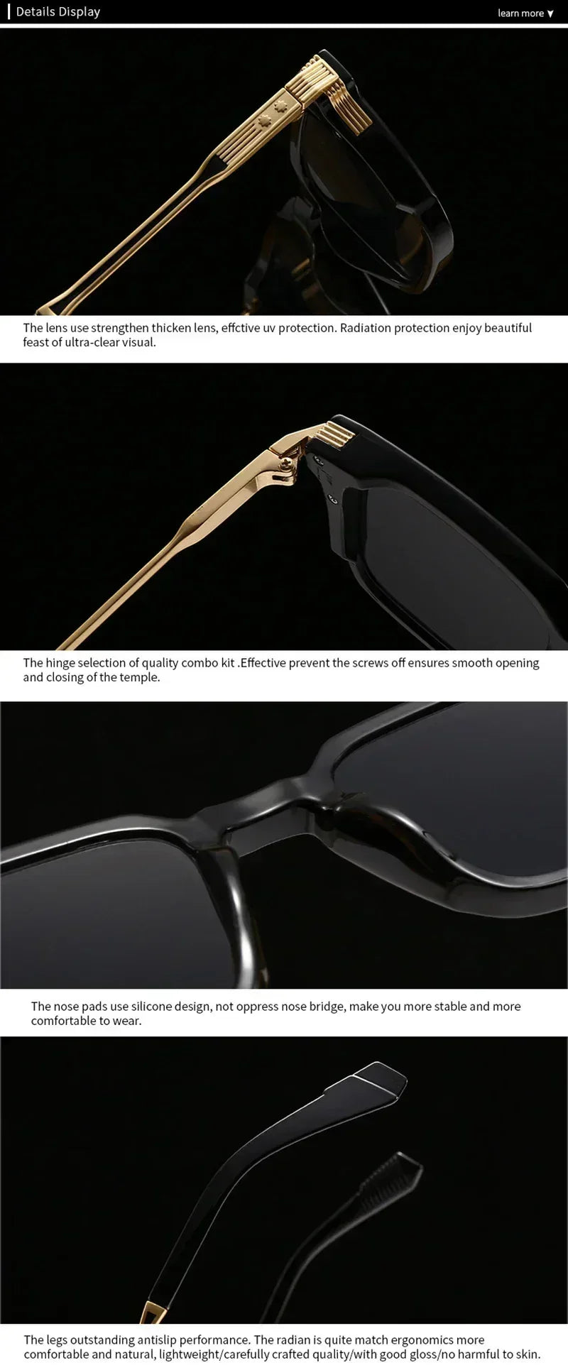 Luxury Sunglasses Retro Rivets