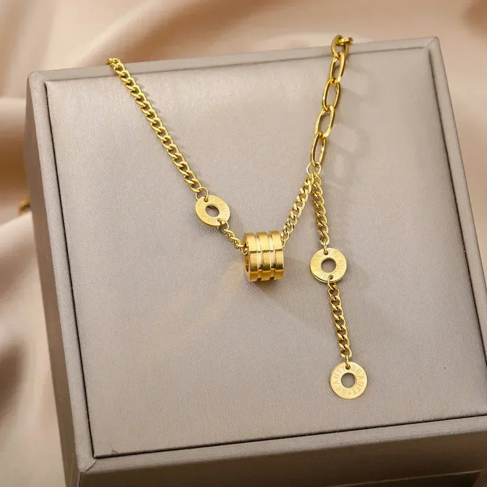 Stainless Steel Multilayer Heart Necklace