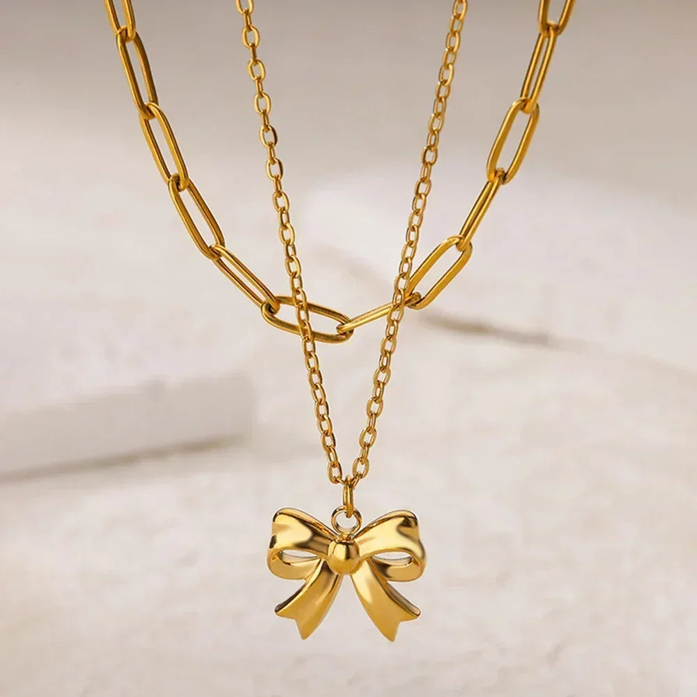 Stainless Steel Multilayer Heart Necklace