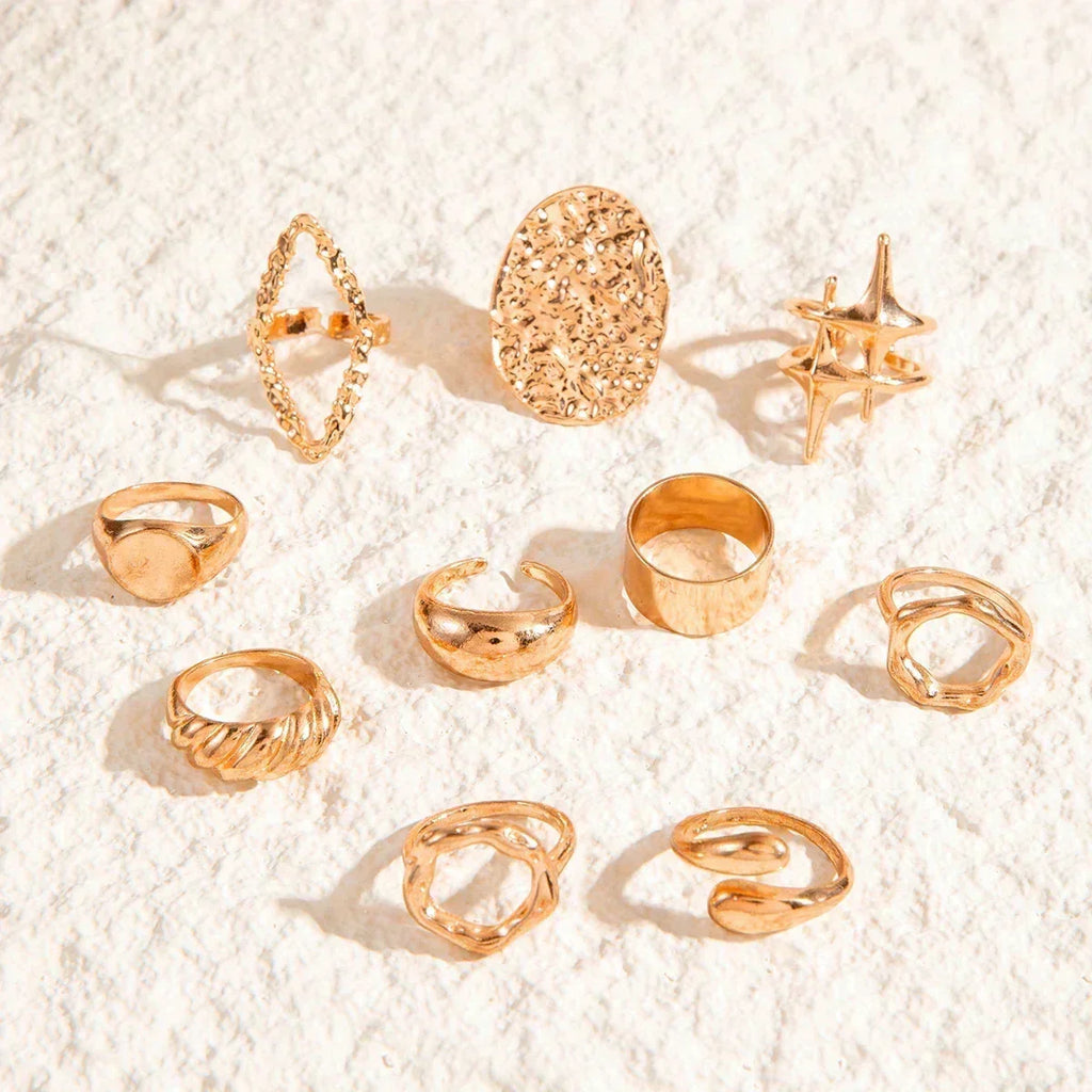 Geometric Design Ring Set