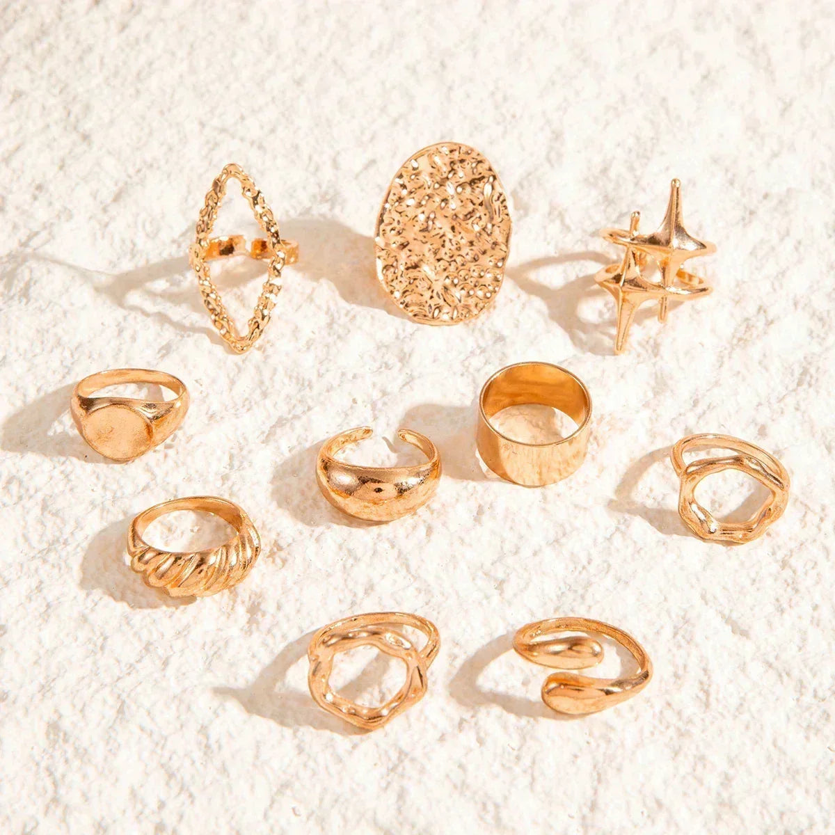 Geometric Design Ring Set