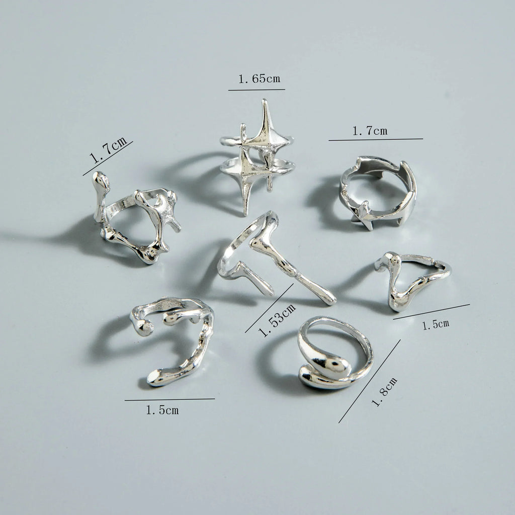 Geometric Design Ring Set
