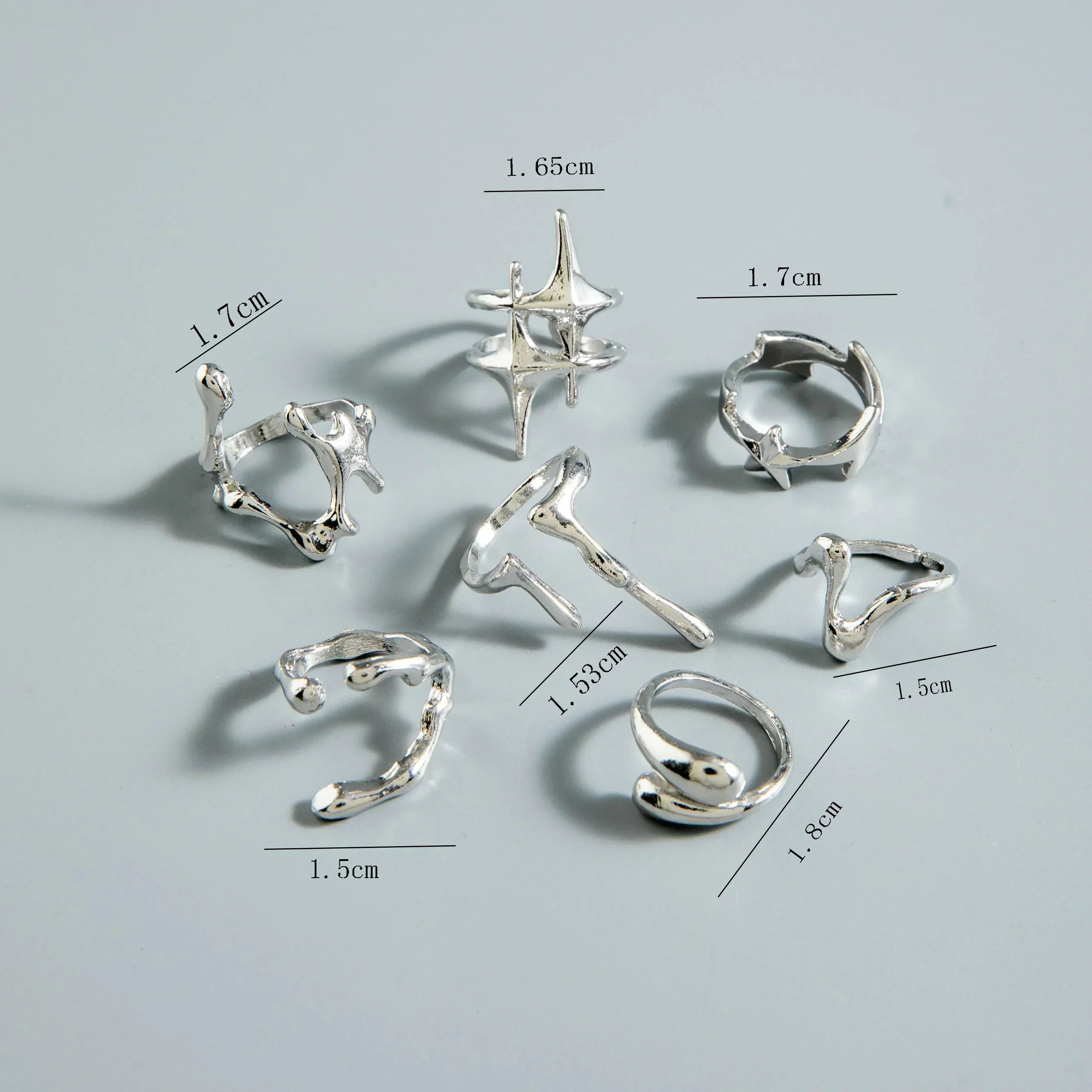 Geometric Design Ring Set