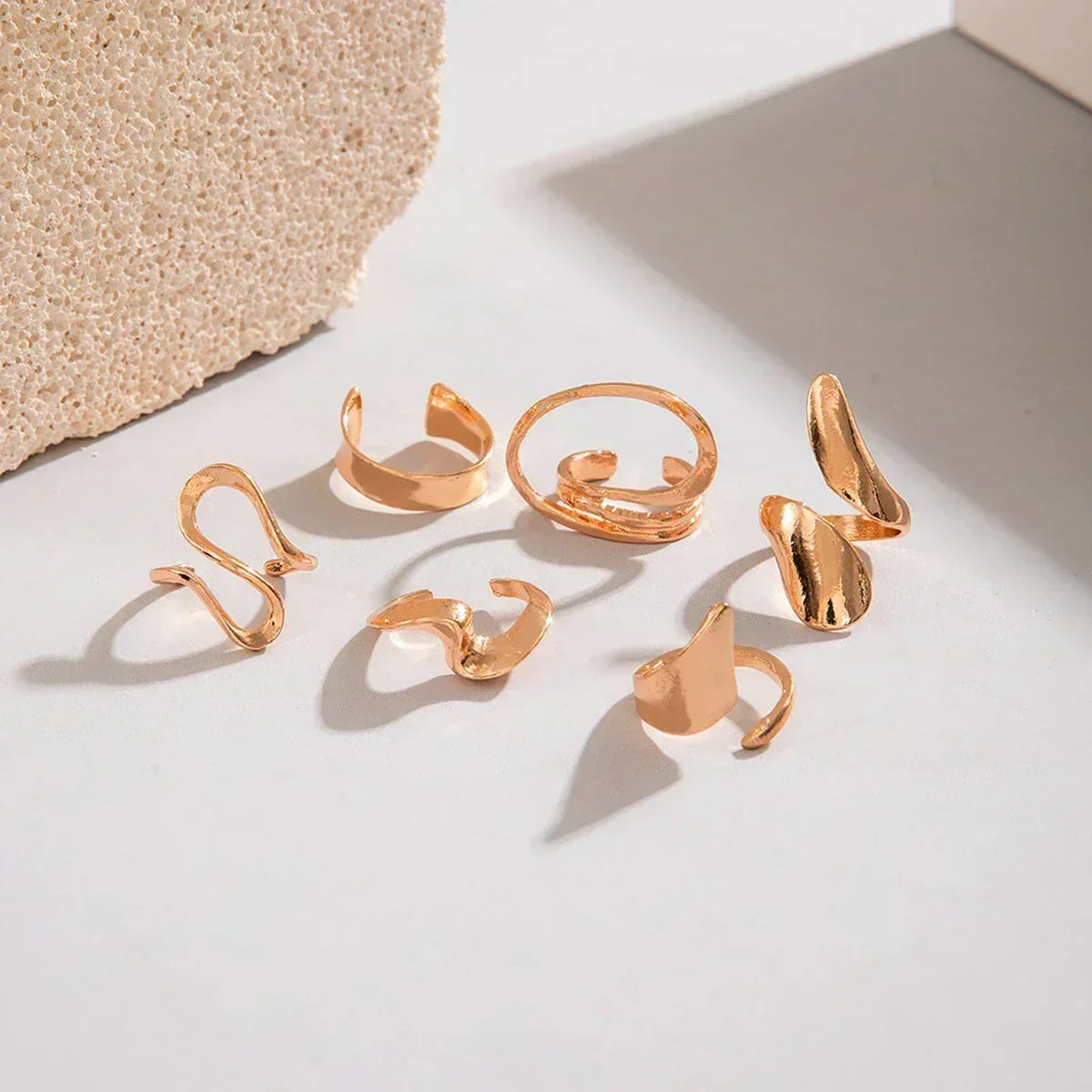 Geometric Design Ring Set