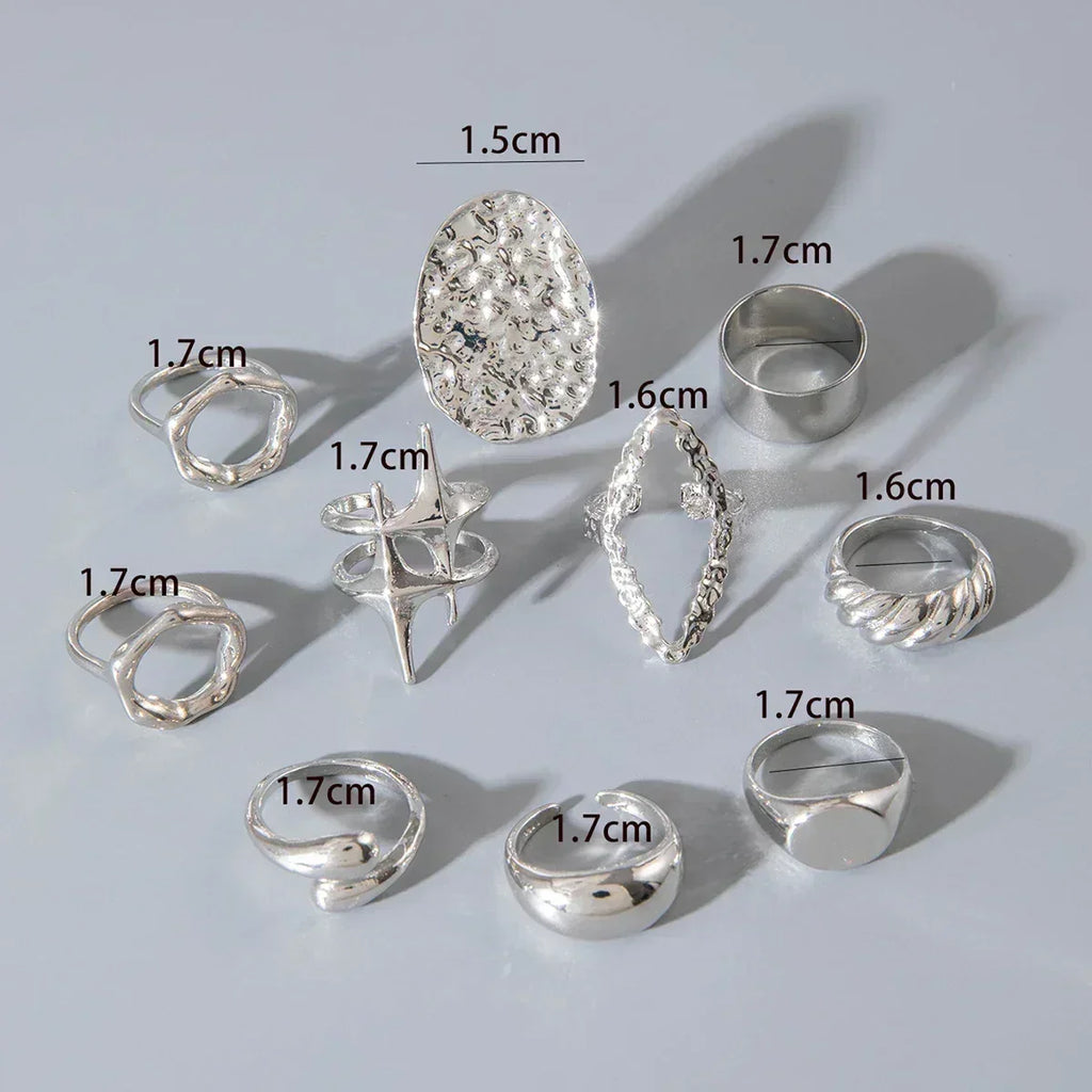 Geometric Design Ring Set
