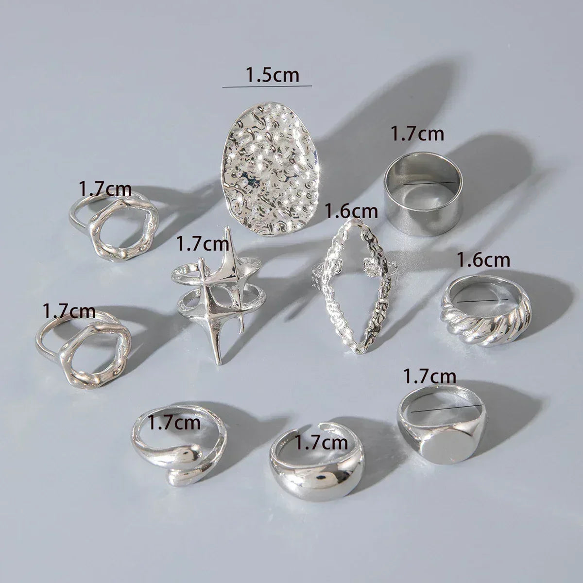 Geometric Design Ring Set