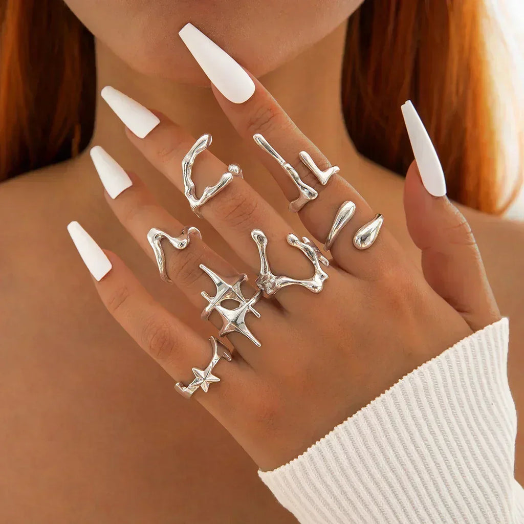 Geometric Design Ring Set