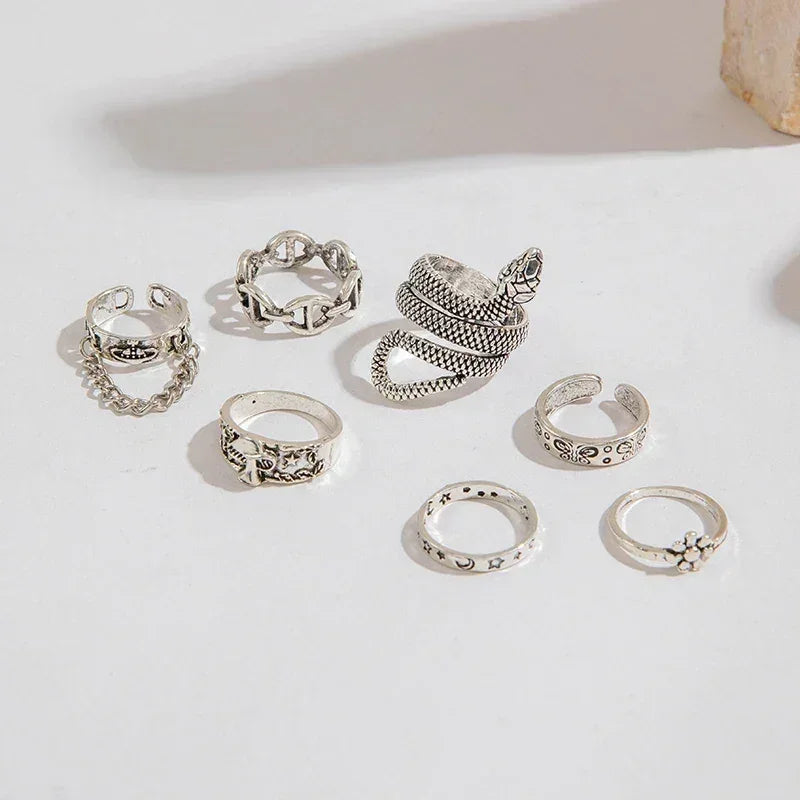 Geometric Design Ring Set
