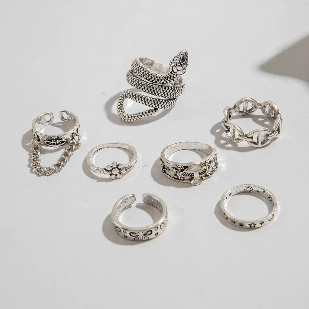 Geometric Design Ring Set