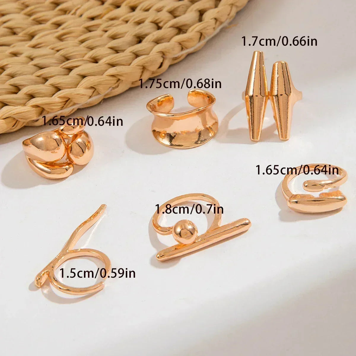 Geometric Design Ring Set