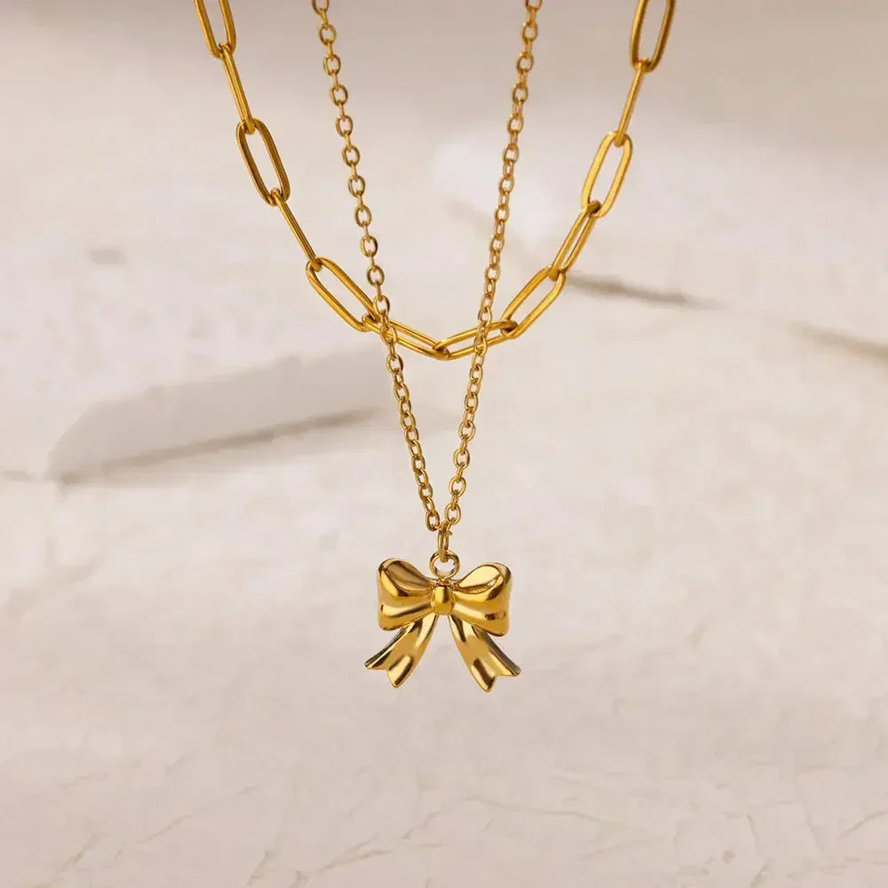 Stainless Steel Multilayer Heart Necklace