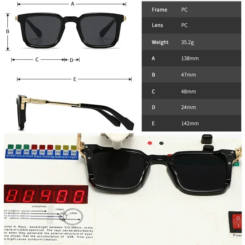 Luxury Sunglasses Retro Rivets