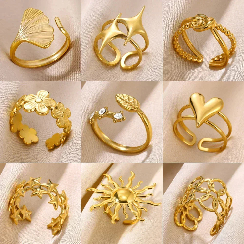 Stainless Steel Flower Rings