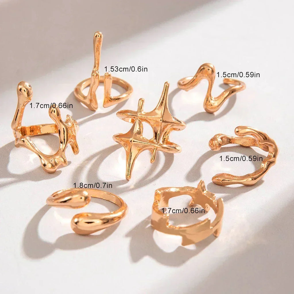 Geometric Design Ring Set