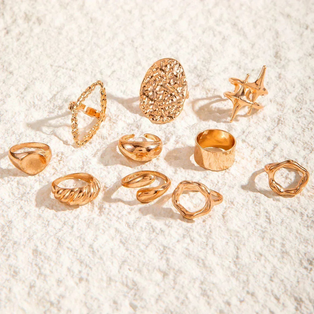 Geometric Design Ring Set