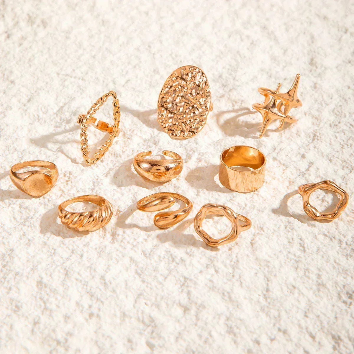 Geometric Design Ring Set