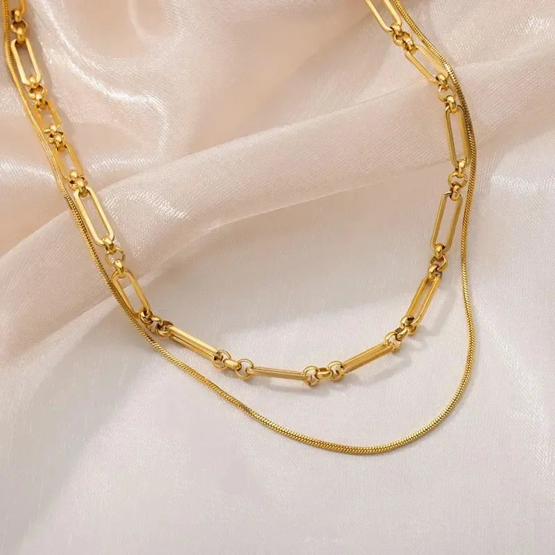 Stainless Steel Multilayer Heart Necklace