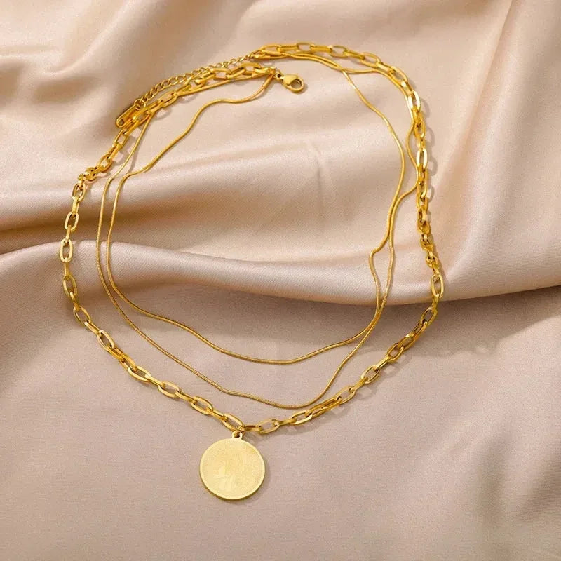 Stainless Steel Multilayer Heart Necklace