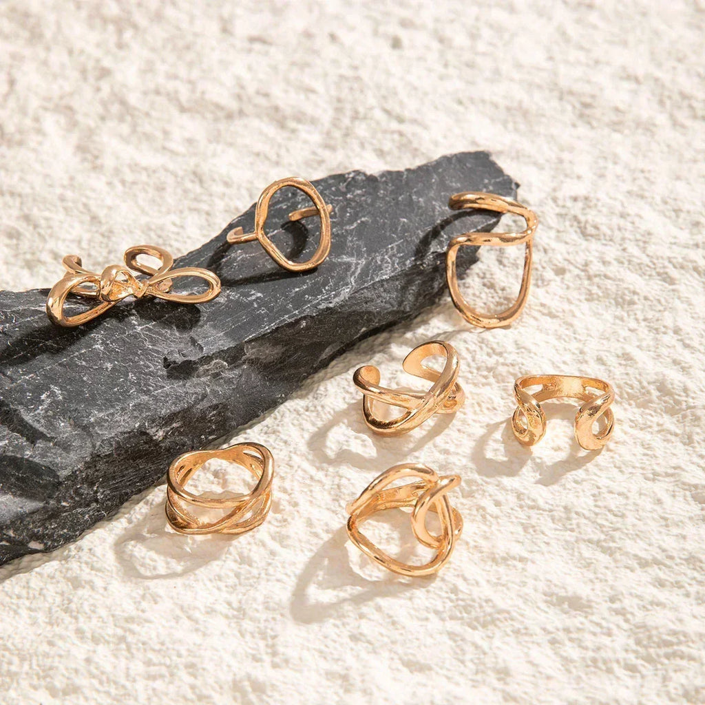 Geometric Design Ring Set