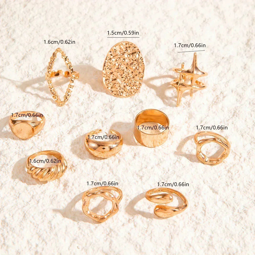 Geometric Design Ring Set