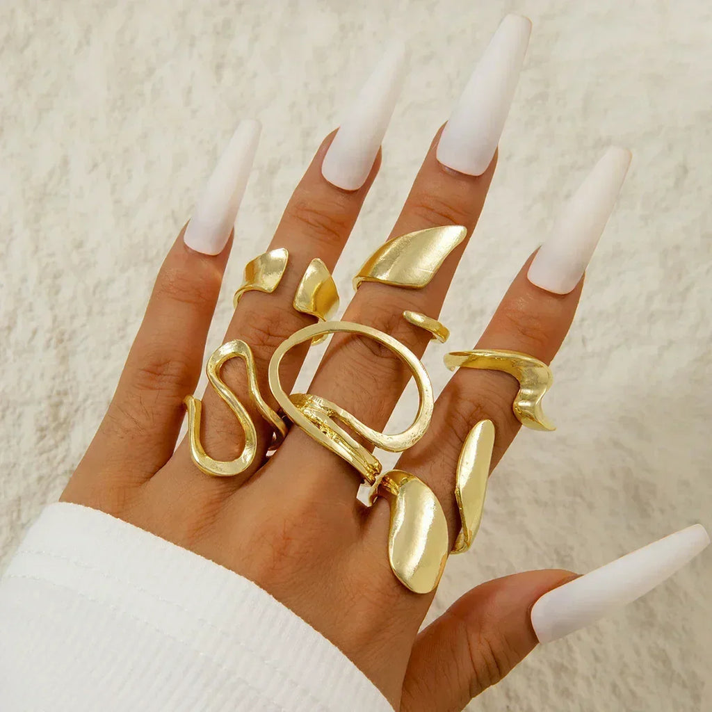 Geometric Design Ring Set