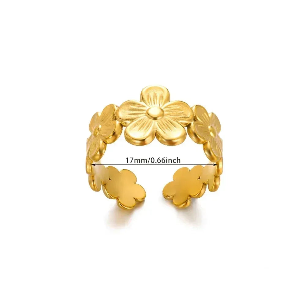 Stainless Steel Flower Rings