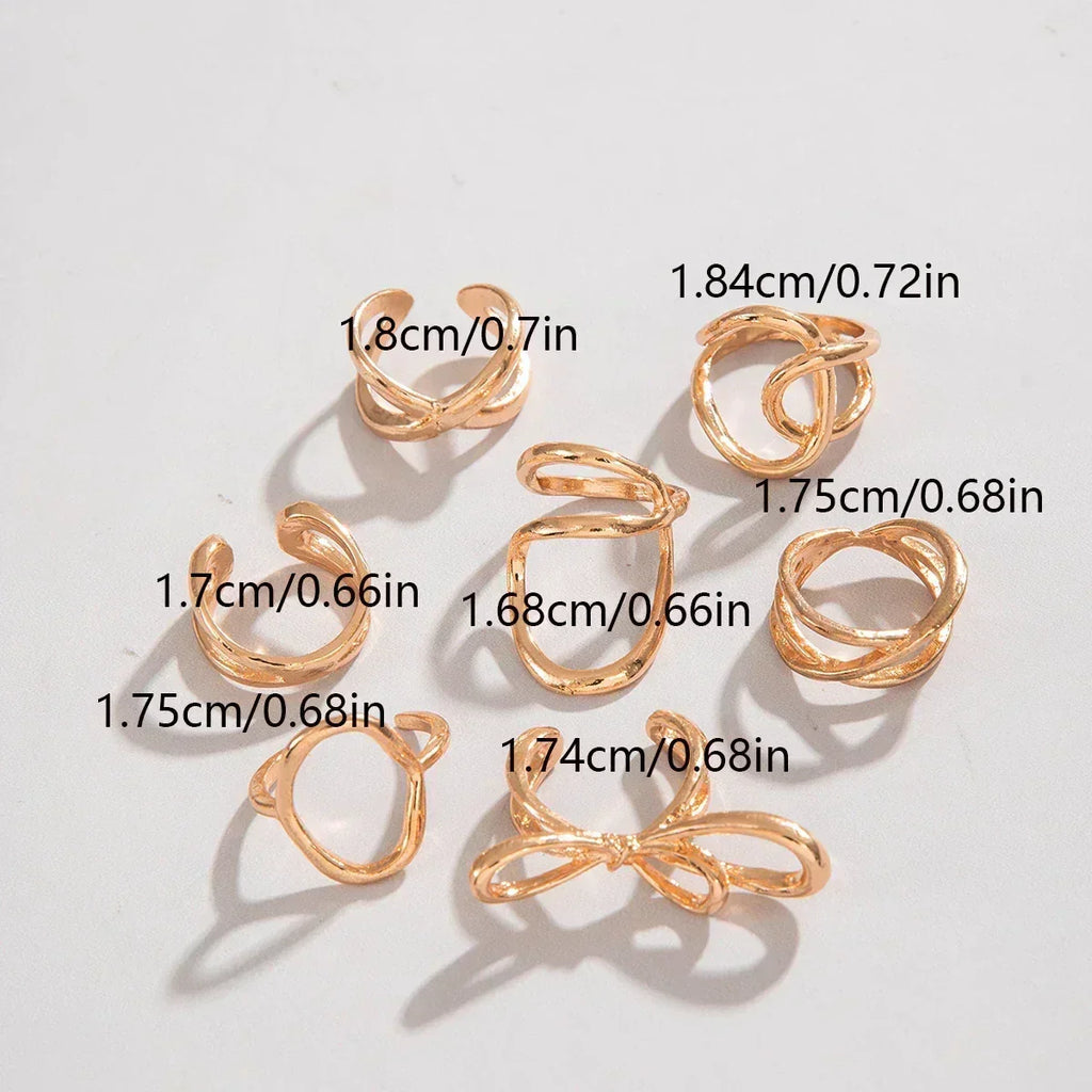 Geometric Design Ring Set
