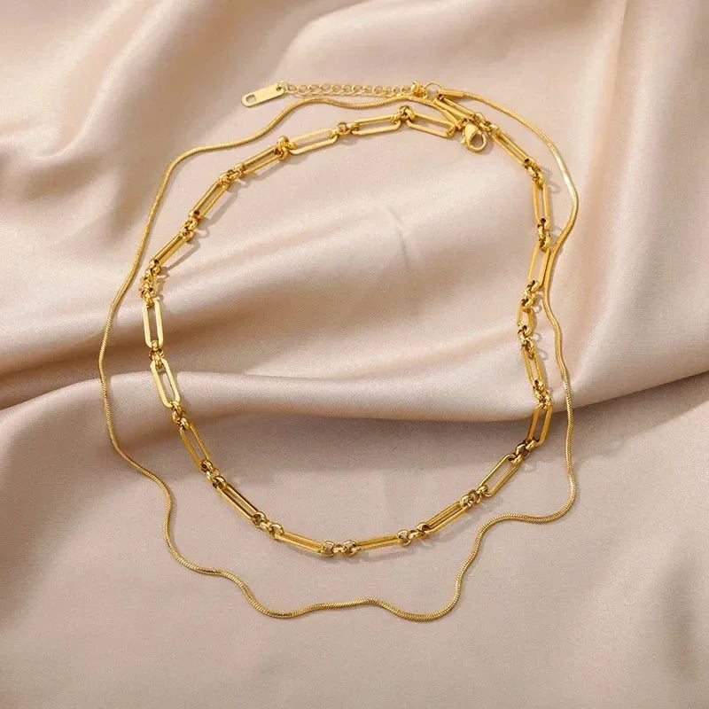 Stainless Steel Multilayer Heart Necklace