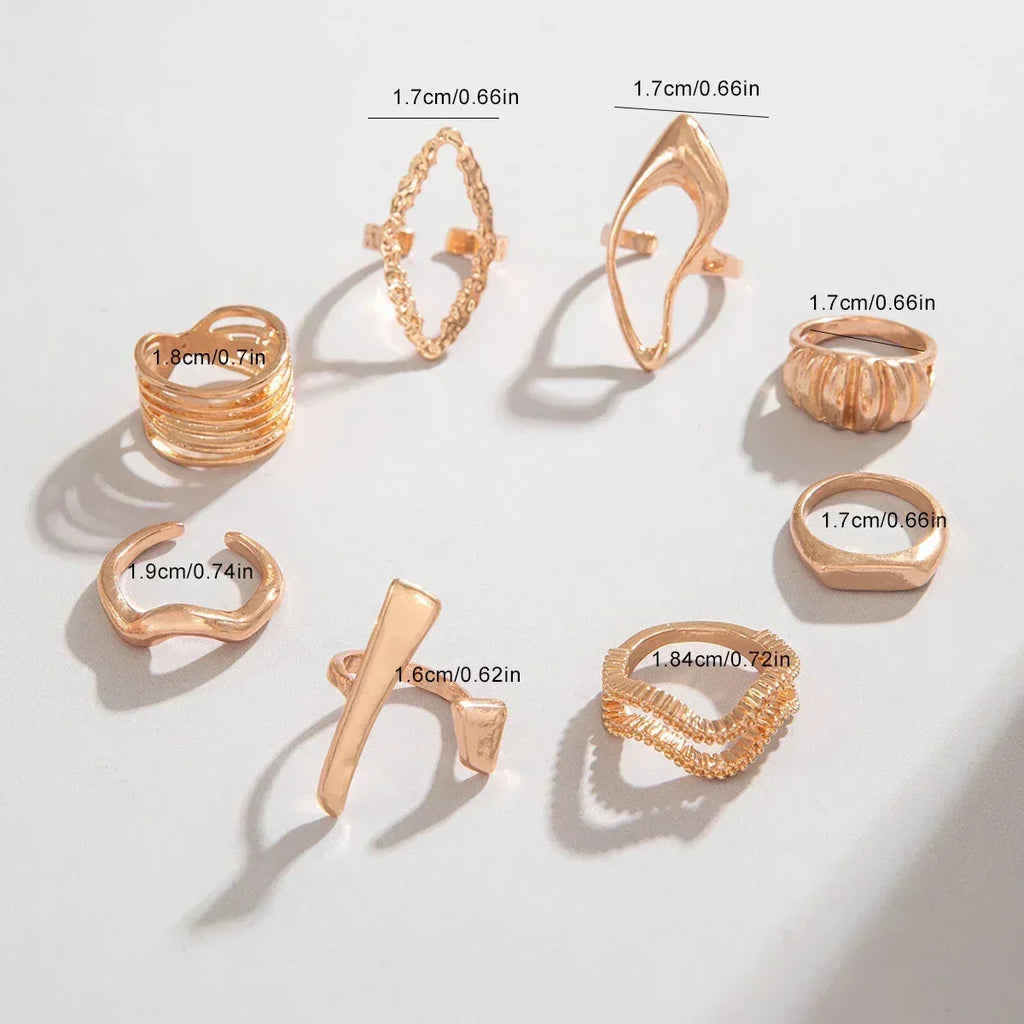 Geometric Design Ring Set