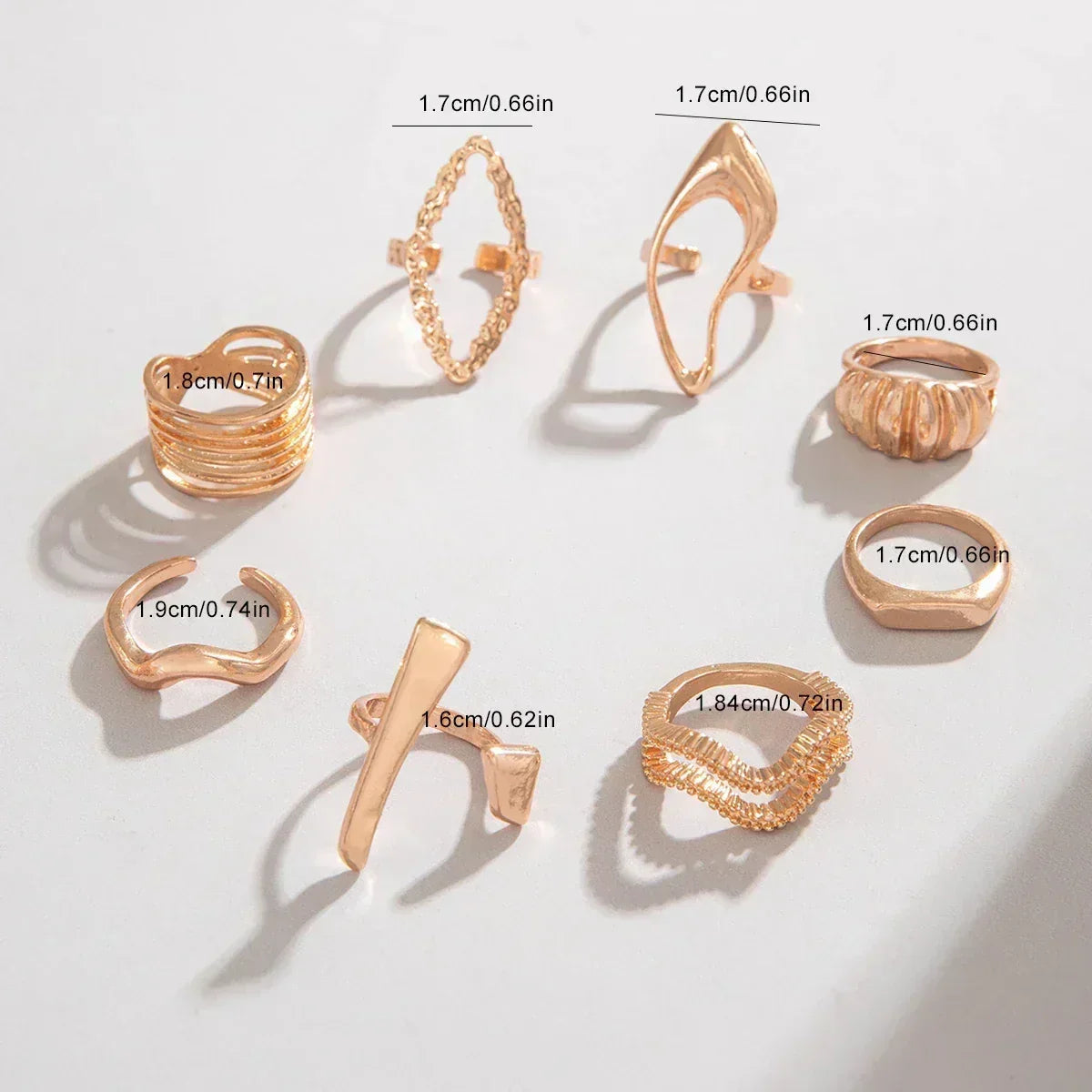 Geometric Design Ring Set