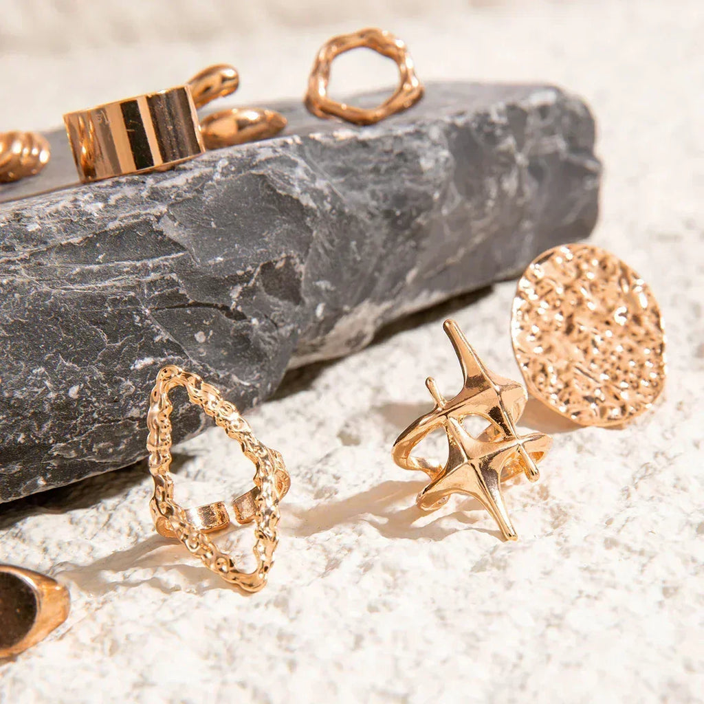 Geometric Design Ring Set