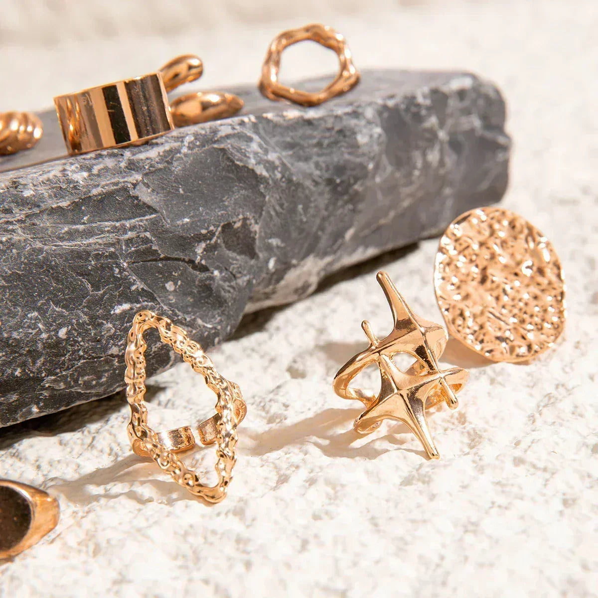 Geometric Design Ring Set
